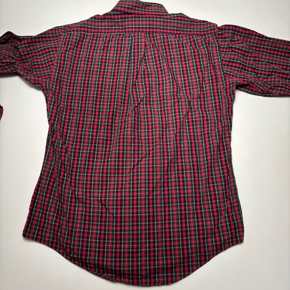 Vintage G.H. Bass Bar Harbour Broadcloth Red Tartan Button Down Shirt HERITAGE - Picture 8 of 10